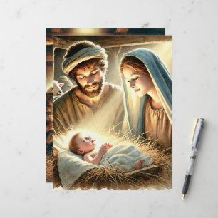 Mary Joseph & Baby Jésus Nativité Papier à papier