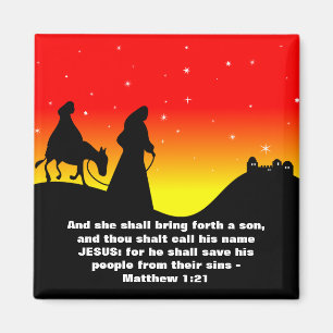 Mary & Joseph, Bible Scripture Verse Magnet