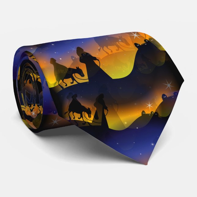 Mary & Joseph Christmas Nativity Tie (Rolled)