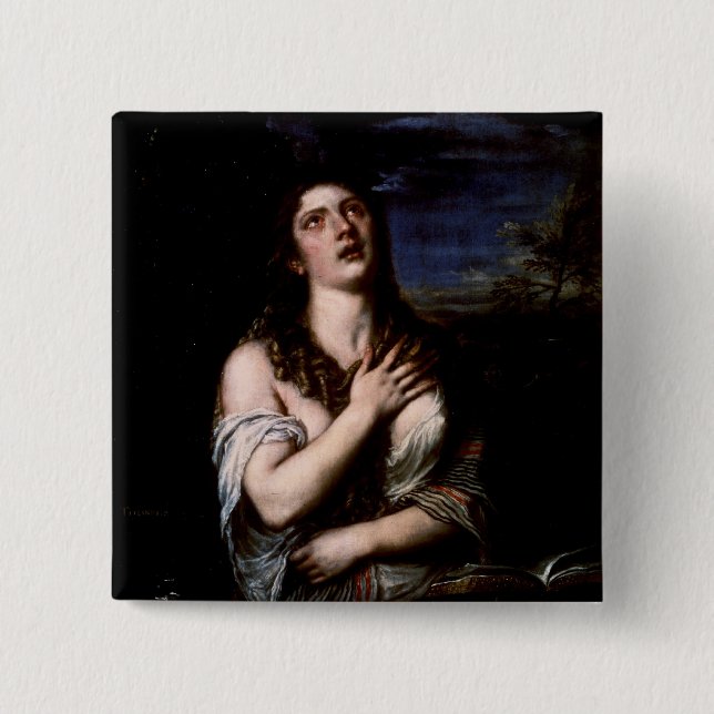 Mary Magdalene, c.1561 2 Inch Square Button (Front)