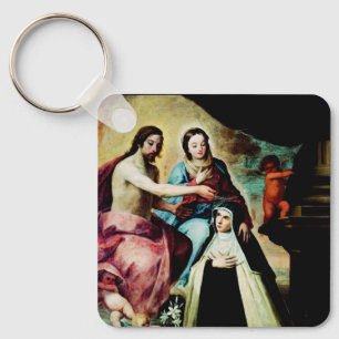 Mary Magdalene de Pazzi by Pedro de Moya Keychain