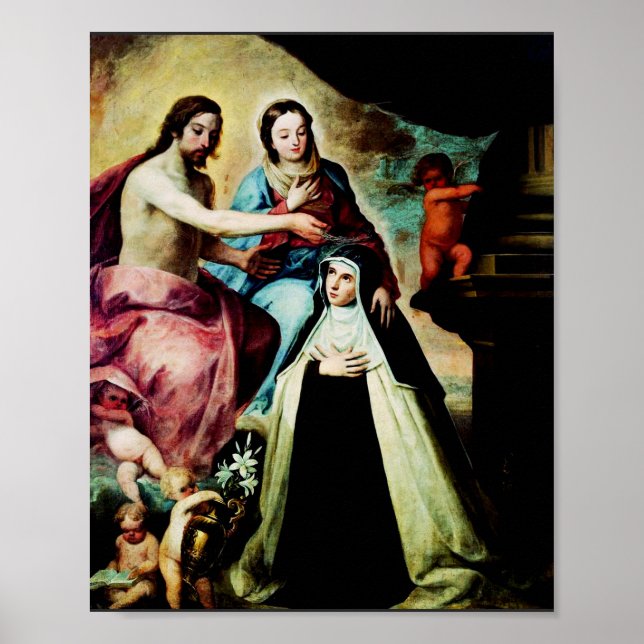 Mary Magdalene de Pazzi by Pedro de Moya Poster (Front)