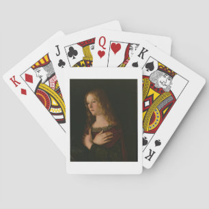 Mary Magdalene, detail from the Virgin and Child w Playing Cards