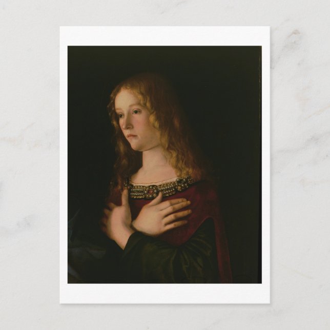 Mary Magdalene, detail from the Virgin and Child w Postcard (Front)
