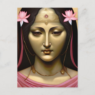 Mary Magdalene Gold and Pink Postcard
