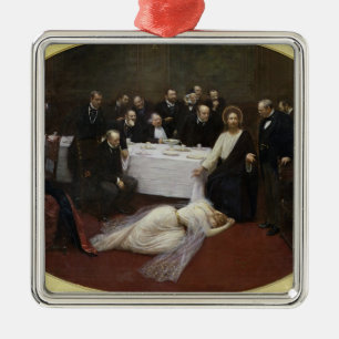 Mary Magdalene in the house of the Pharisee Metal Ornament