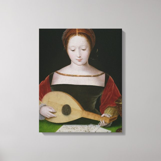 Mary Magdalene Playing a Lute Canvas Print (Front)