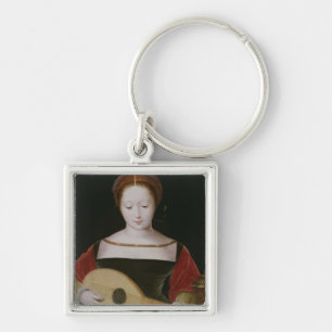 Mary Magdalene Playing a Lute Keychain