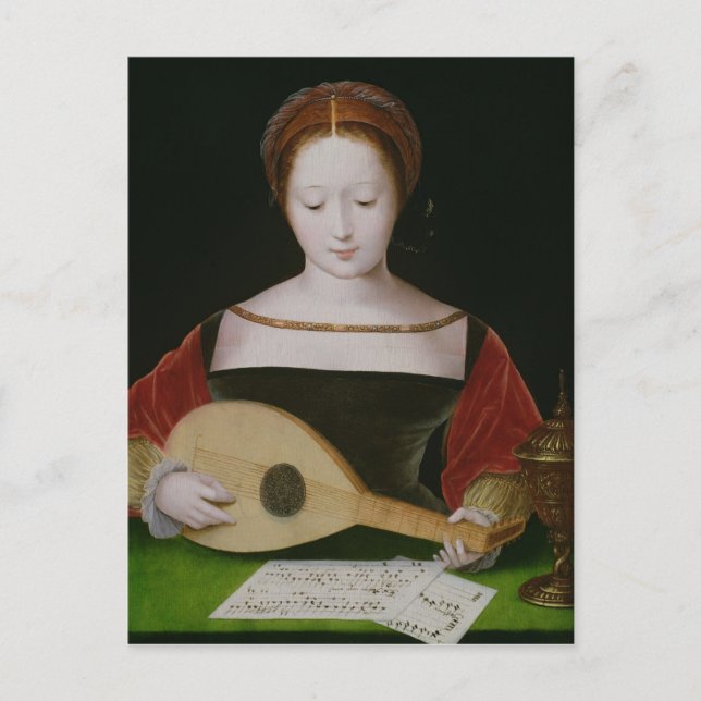 Mary Magdalene Playing a Lute Postcard (Front)
