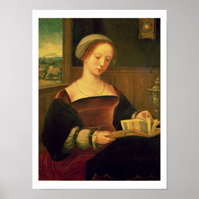 Mary Magdalene Reading (oil on panel) Poster (Front)