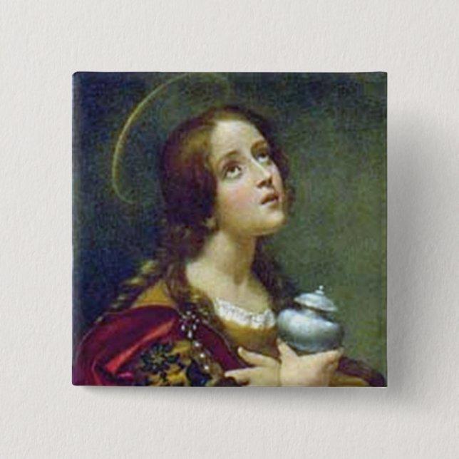 MARY MAGDELENE 2 INCH SQUARE BUTTON (Front)