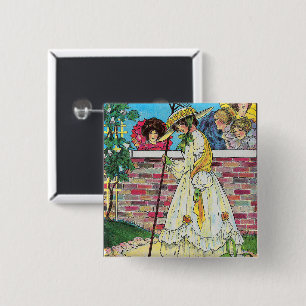 Mary Mary Quite Contrary How Does Your Garden Grow 2 Inch Square Button