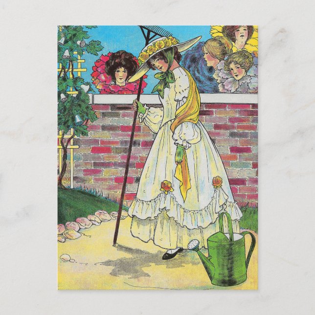 Mary Mary Quite Contrary How Does Your Garden Grow Postcard (Front)