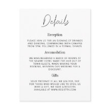 Mary - Minimalist Details Wedding Enclosure Card