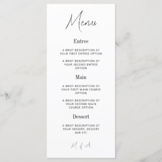 Mary - Minimalist Elegant Wedding Menu