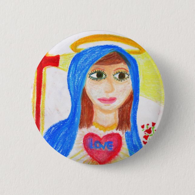 Mary, Mother of Love 2 Inch Round Button (Front)