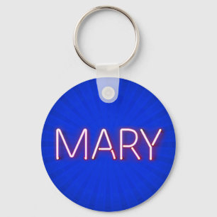 Mary Name in Glowing Neon Lights Keychain