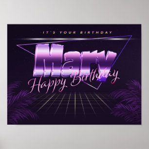 Mary Name Vorname lila retro Poster Geburtstag
