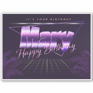 Mary Name Vorname lila retro Sticker Geburtstag