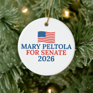 Mary Peltola for Senate 2026 Election Christmas Ceramic Ornament