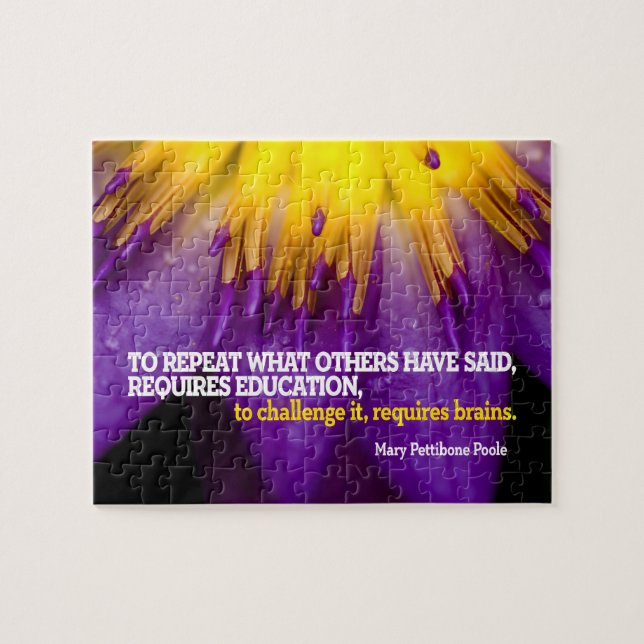 Mary Pettibone Poole Inspirational Quote "Brains" Jigsaw Puzzle (Horizontal)