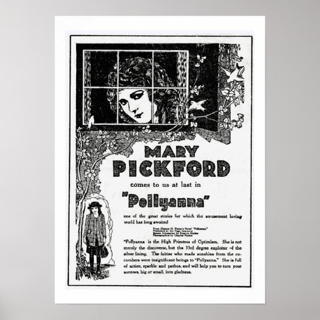 Mary Pickford Pollyanna Movie Ad Print (Front)