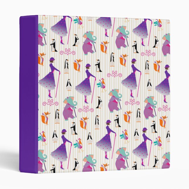 Mary Poppins & Friends Striped Pattern Binder (Front/Spine)