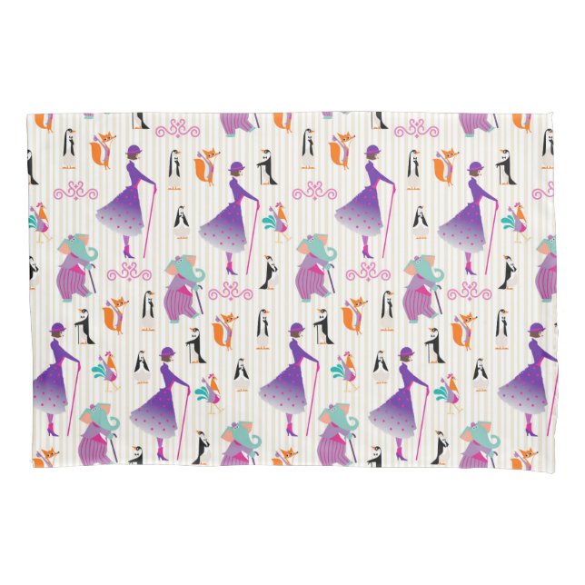 Mary Poppins & Friends Striped Pattern Pillowcase (Front)