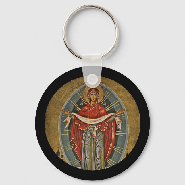 Mary Protector Theotokos Keychain (Front)