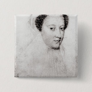 Mary, Queen of Scots in white mourning, 1560 2 Inch Square Button