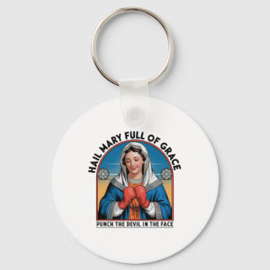 Mary Religious Boxing Tee Funny Christian Punch Th Keychain