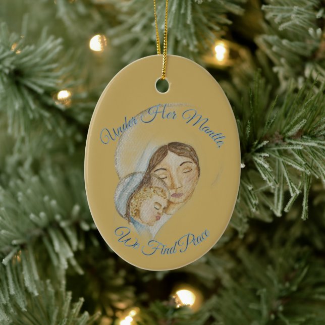 Mary’s Mantle Christmas Ceramic Ornament (Tree)