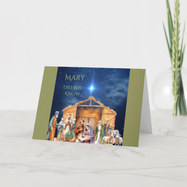 Mary Saviez-Vous Que La Carte De Nativité De Noël (Devant)
