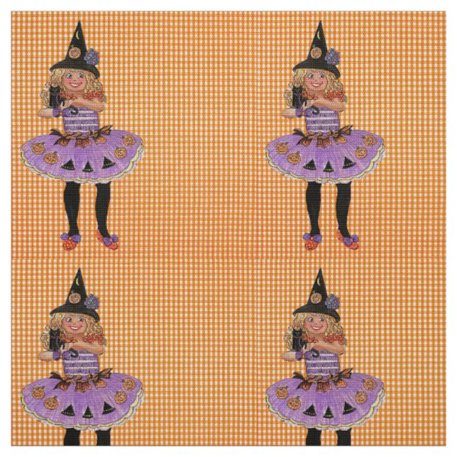 Mary the Halloween Witch Fabric (Swatch)