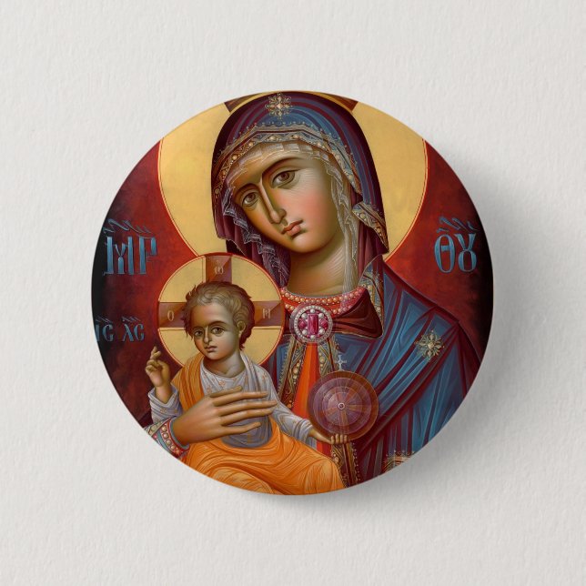 Mary - THEOTOKOS 2 Inch Round Button (Front)
