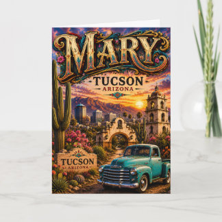 Mary Tucson Arizona Personalized Southwestern Card