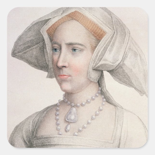 Mary Tudor (1516-58) engraved by Francesco Bartolo Square Sticker (Front)