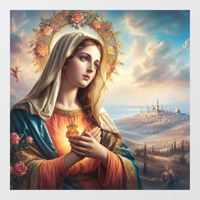 Mary Virgin Jesus Window Cling (Sheet)
