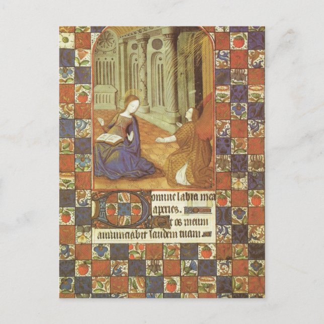 Mary visits her cousin Elizabeth, medieval Postcard (Front)