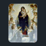 Mary with Angels - Regina Angelorum Magnet<br><div class="desc">Painting of Mary holding baby Jesus in the clouds surrounded by child-like angels. Created by William Adolphe Bourguereau 1909.</div>