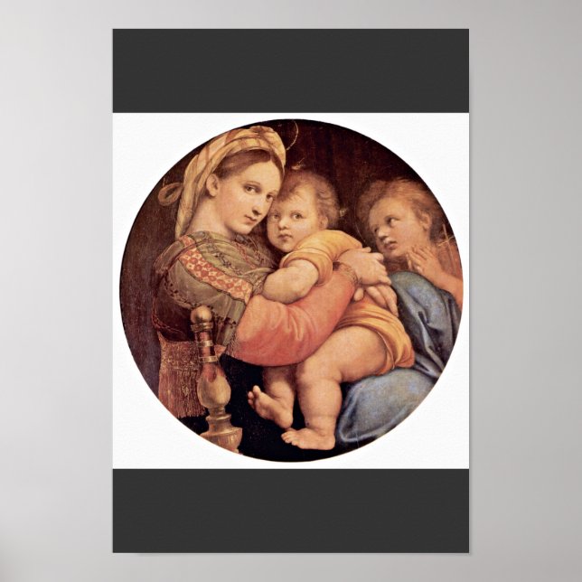 Mary With Christ Child And John The Baptist Tondo Poster (Front)