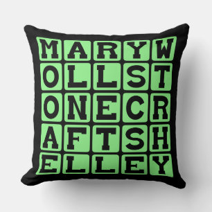 Mary Wollstonecraft Shelley, Frankenstein Author Throw Pillow