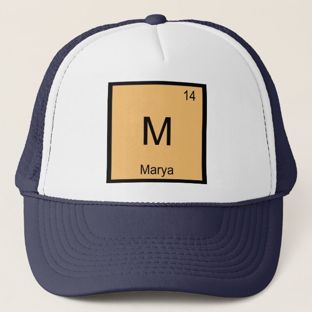 Marya Name Chemistry Element Periodic Table Trucker Hat (Front)