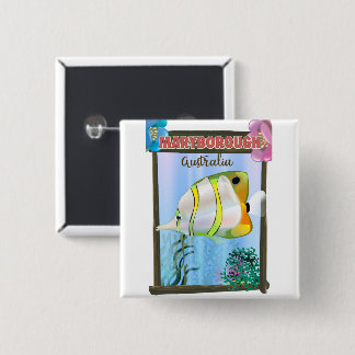 Maryborough Australia Tropical travel poster 2 Inch Square Button