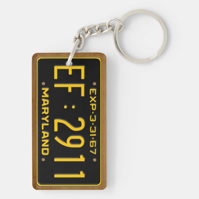 Maryland 1967 Vintage License Plate Keychain (Back)