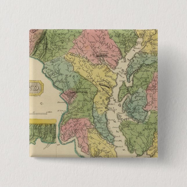 Maryland 2 Inch Square Button (Front)