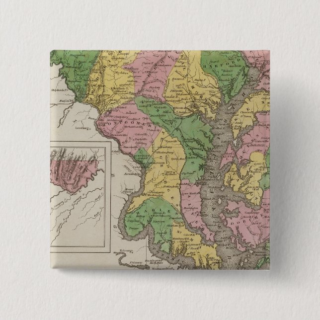 Maryland 2 Inch Square Button (Front)