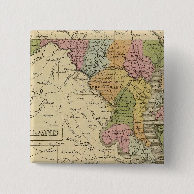 Maryland 3 2 inch square button (Front)