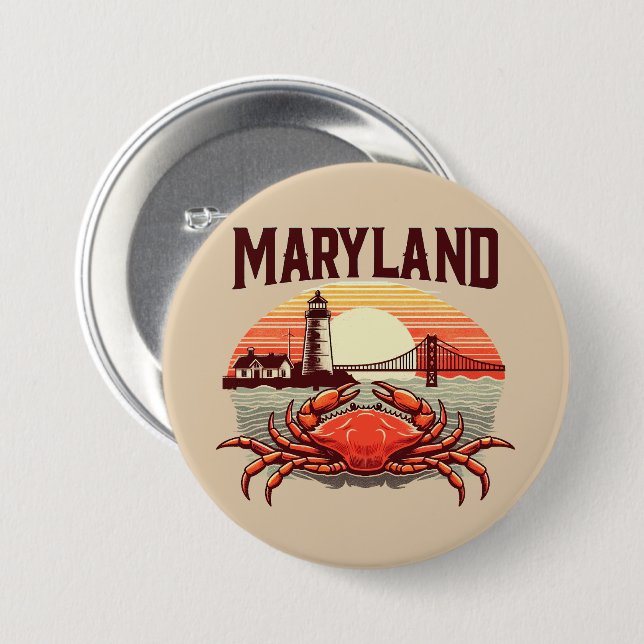 Maryland 3 Inch Round Button (Front & Back)