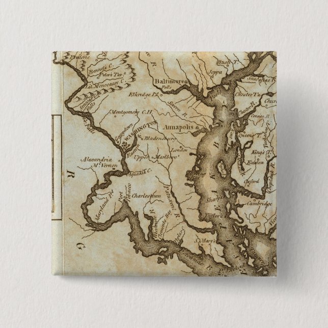 Maryland 4 2 inch square button (Front)